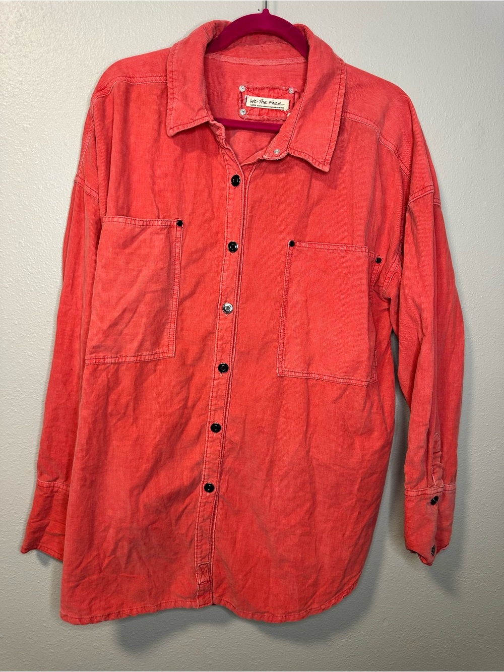 We The Free People Oversized Corduroy Button Down Shirt